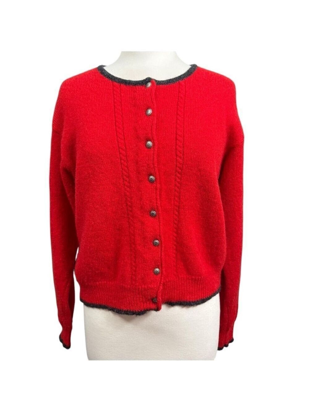Vintage Limited Cardigan M‎ Red Wool